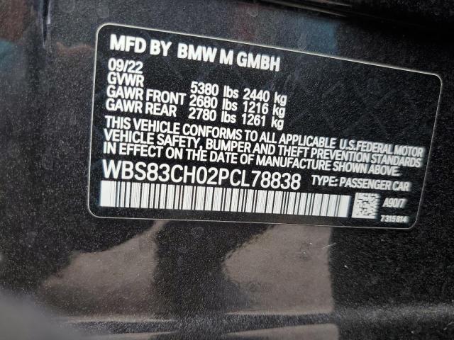 WBS83CH02PCL78838 - 2023 BMW M5 CHARCOAL photo 12