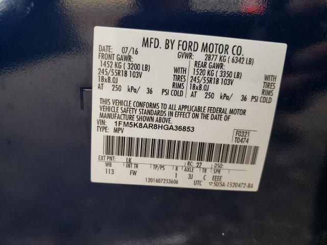 1FM5K8AR8HGA36853 - 2017 FORD EXPLORER POLICE INTERCEPTOR BLUE photo 13