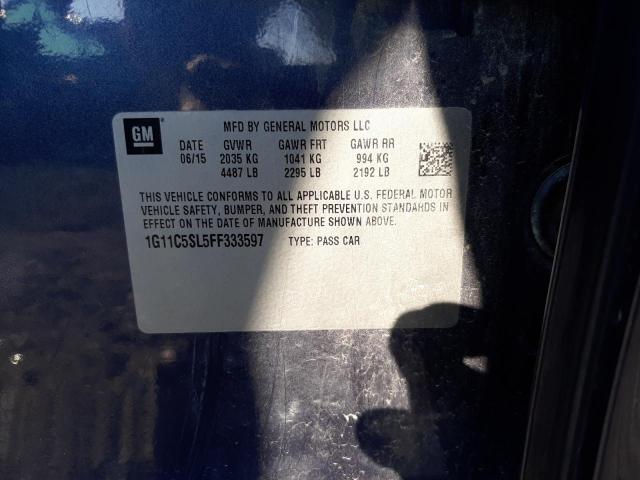 1G11C5SL5FF333597 - 2015 CHEVROLET MALIBU 1LT 蓝色 照片 12