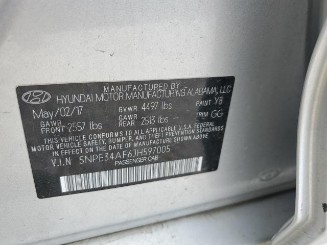 5NPE34AF6JH597005 - 2018 HYUNDAI SONATA SPORT فضي صورة 12