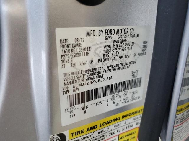 5LMJJ2J59CEL08615 - 2012 LINCOLN NAVIGATOR ვერცხლისფერი ფოტო 14