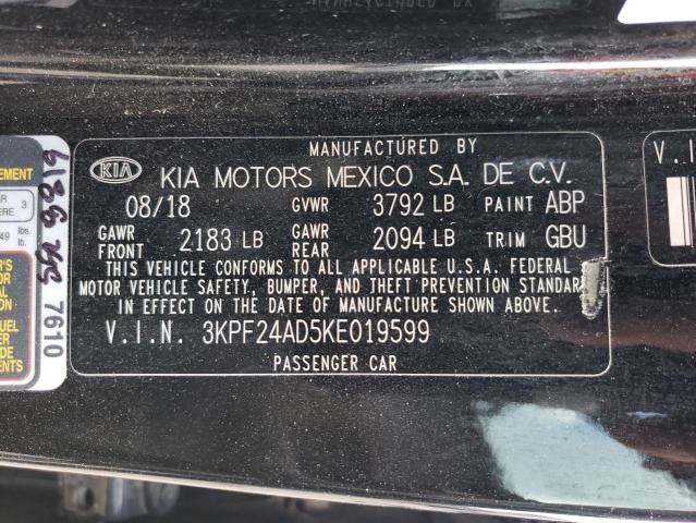 3KPF24AD5KE019599 - 2019 KIA FORTE FE BLACK photo 13