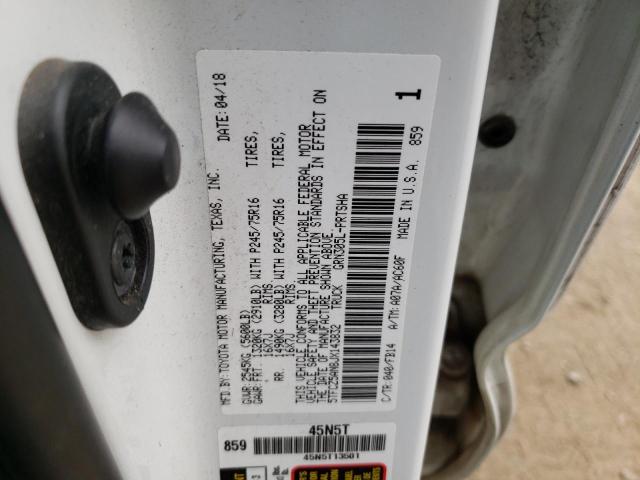 5TFCZ5AN8JX143832 - 2018 TOYOTA TACOMA DOUBLE CAB თეთრი ფოტო 13