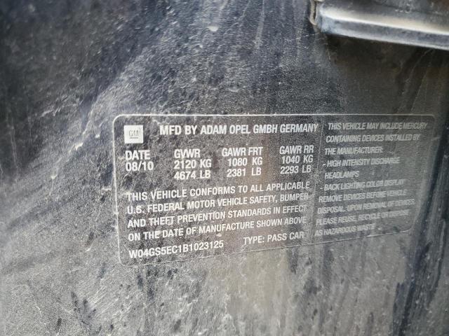 W04GS5EC1B1023125 - 2011 BUICK REGAL CXL BLACK photo 12