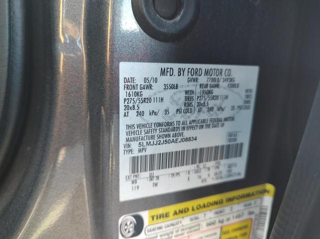 5LMJJ2J50AEJ08834 - 2010 LINCOLN NAVIGATOR CHARCOAL photo 10