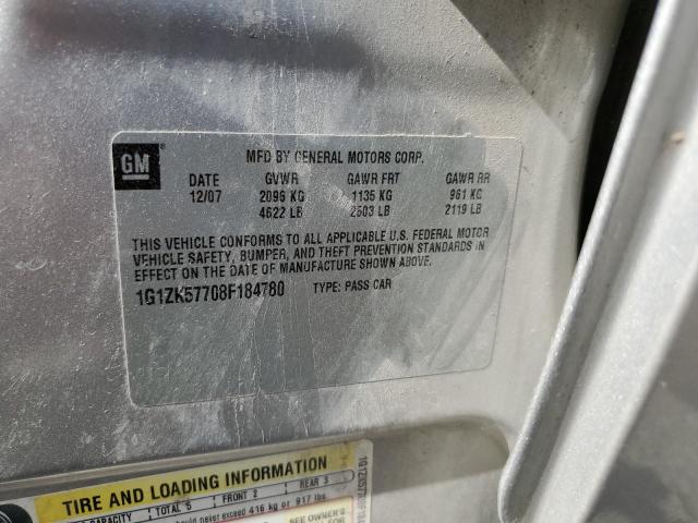 1G1ZK57708F184780 - 2008 CHEVROLET MALIBU LTZ ვერცხლისფერი ფოტო 13