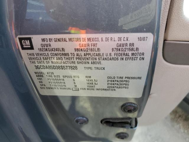 3GCDA85D38S577828 - 2008 CHEVROLET HHR PANEL LS GRAY photo 12