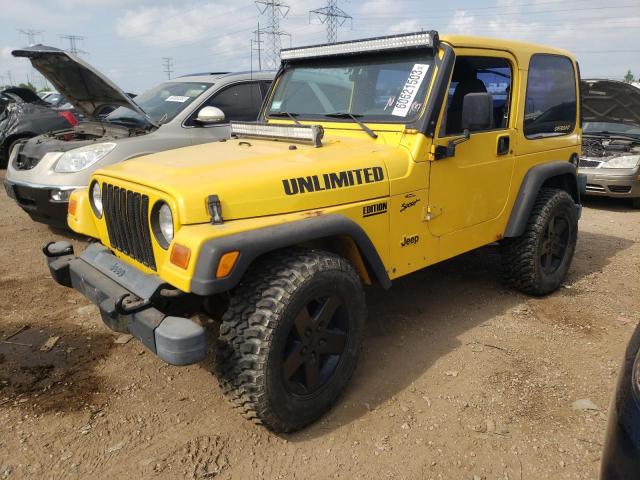 1J4FA49S81P341720 - 2001 JEEP WRANGLER / SPORT YELLOW photo 1