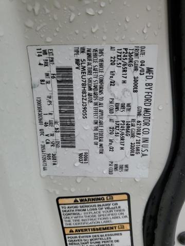 5LMEU78H83ZJ39055 - 2003 LINCOLN AVIATOR თეთრი ფოტო 14