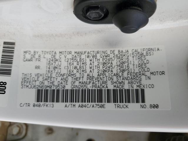 3TMJU62N69M079530 - 2009 TOYOTA TACOMA DOUBLE CAB PRERUNNER WHITE photo 12
