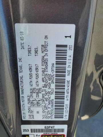 5TFRZ5CN2JX060856 - 2018 TOYOTA TACOMA ACCESS CAB გრაფიტი ფოტო 12