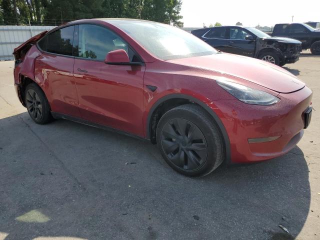 7SAYGDED8SF249199 - 2025 TESLA MODEL Y BURGUNDY photo 4