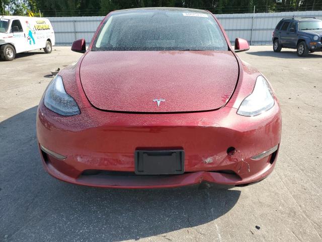 7SAYGDED8SF249199 - 2025 TESLA MODEL Y BURGUNDY photo 5