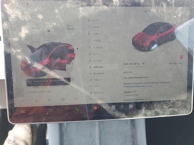 7SAYGDED8SF249199 - 2025 TESLA MODEL Y BURGUNDY photo 9