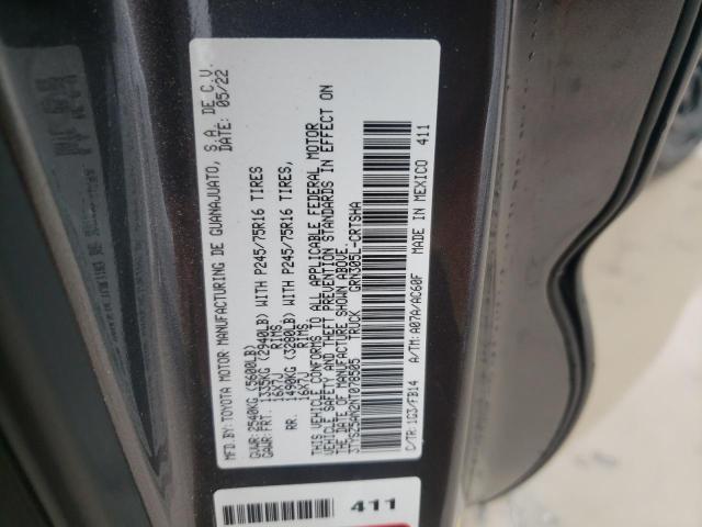 3TYSZ5AN2NT078505 - 2022 TOYOTA TACOMA ACCESS CAB ნაცრისფერი ფოტო 12