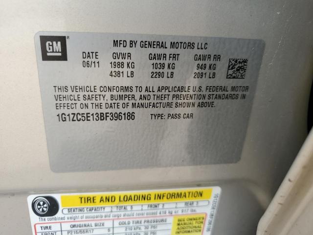 1G1ZC5E13BF396186 - 2011 CHEVROLET MALIBU 1LT 金色 照片 13