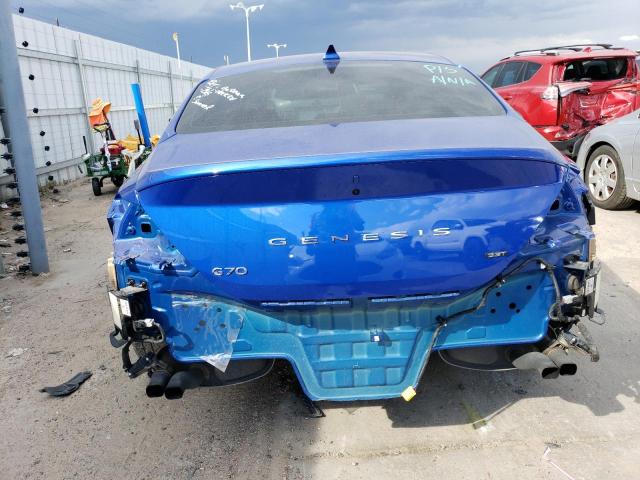 KMTG54TE4PU107586 - 2023 GENESIS G70 BASE BLUE photo 6