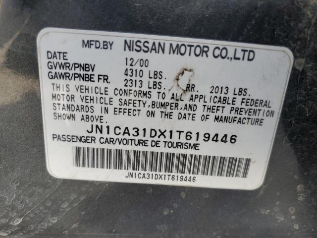 JN1CA31DX1T619446 - 2001 NISSAN MAXIMA GXE GRAY photo 12