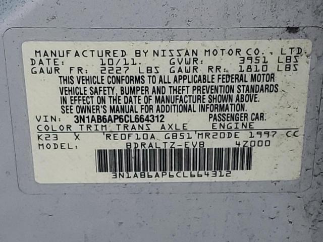 3N1AB6AP6CL664312 - 2012 NISSAN SENTRA 2.0 SILVER photo 12