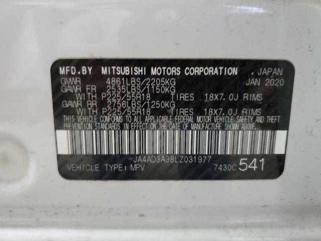 JA4AD3A38LZ031977 - 2020 MITSUBISHI OUTLANDER SE WHITE photo 13