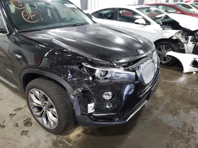 5UXWX9C54H0T00572 - 2017 BMW X3 XDRIVE28I BLACK photo 9