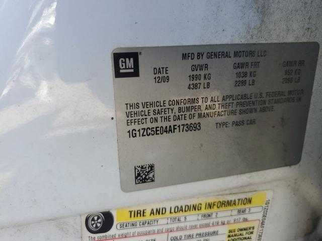 1G1ZC5E04AF173693 - 2010 CHEVROLET MALIBU 1LT WHITE photo 12