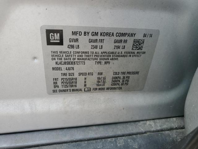 KL4CJBSB3EB727773 - 2014 BUICK ENCORE CONVENIENCE 银色 照片 12