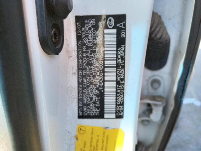 JTHBA30G745021729 - 2004 LEXUS ES 330 WHITE photo 12