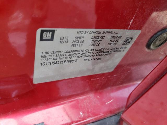 1G11H5SL7EF189082 - 2014 CHEVROLET MALIBU LTZ წითელი ფოტო 12