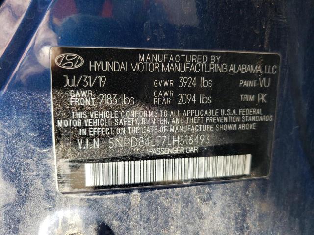 5NPD84LF7LH516493 - 2020 HYUNDAI ELANTRA SEL BLUE photo 12