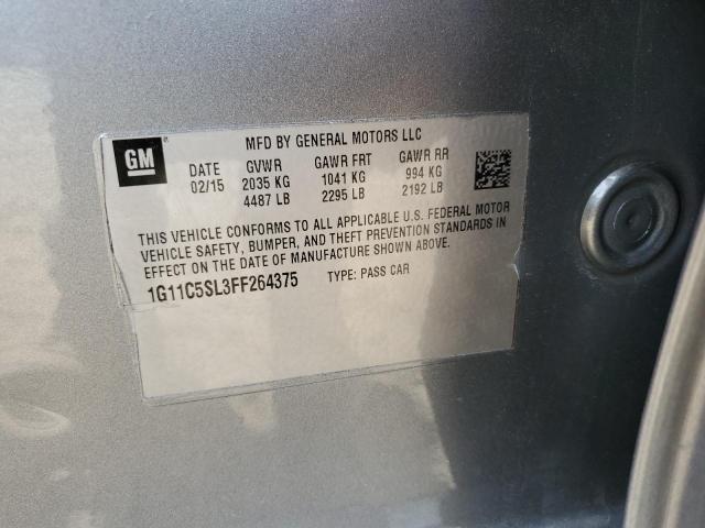 1G11C5SL3FF264375 - 2015 CHEVROLET MALIBU 1LT 灰色 照片 12