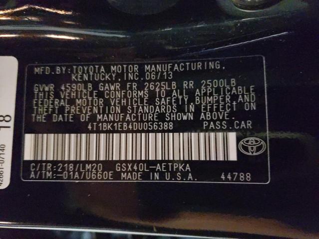 4T1BK1EB4DU056388 - 2013 TOYOTA AVALON BASE Qara foto 12