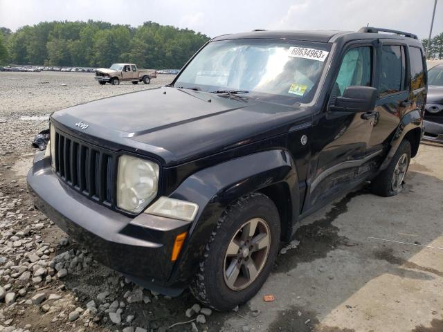 1J8GN28K98W224208 - 2008 JEEP LIBERTY SPORT BLACK photo 1