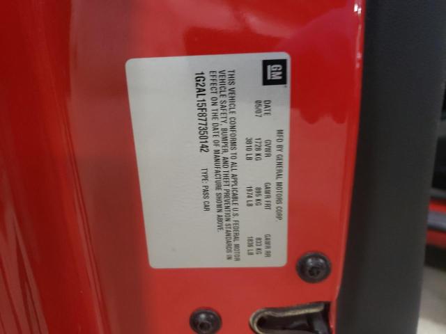 1G2AL15F877350142 - 2007 PONTIAC G5 Rouge photo 12