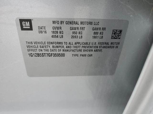 1G1ZB5ST7GF359500 - 2016 CHEVROLET MALIBU LS Gümüş fotoğraf 13