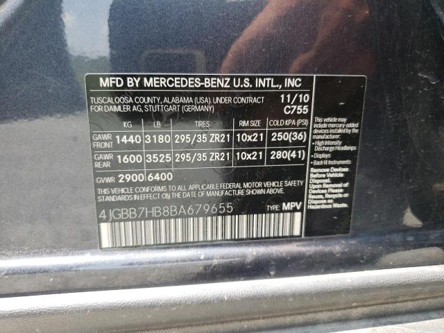 4JGBB7HB8BA679655 - 2011 MERCEDES-BENZ ML 63 AMG BLUE photo 13