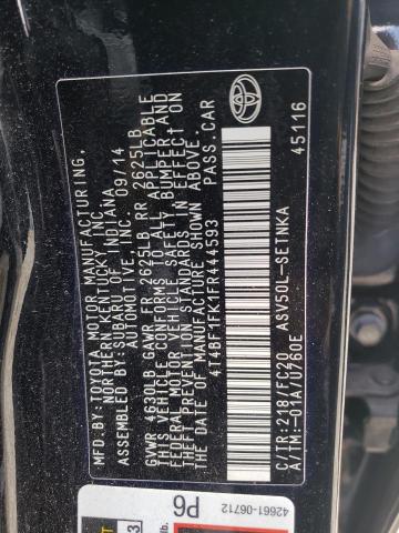 4T4BF1FK1FR444593 - 2015 TOYOTA CAMRY LE BLACK photo 13