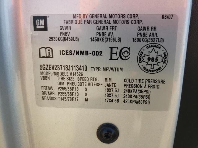 5GZEV23718J113410 - 2008 SATURN OUTLOOK XR SILVER photo 13