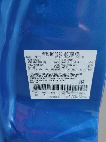 1FMCU9C70CKA12278 - 2012 FORD ESCAPE XLS BLUE photo 12