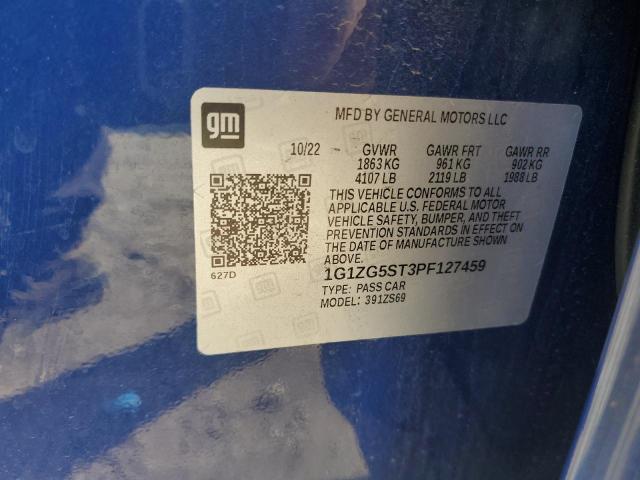 1G1ZG5ST3PF127459 - 2023 CHEVROLET MALIBU RS 蓝色 照片 13