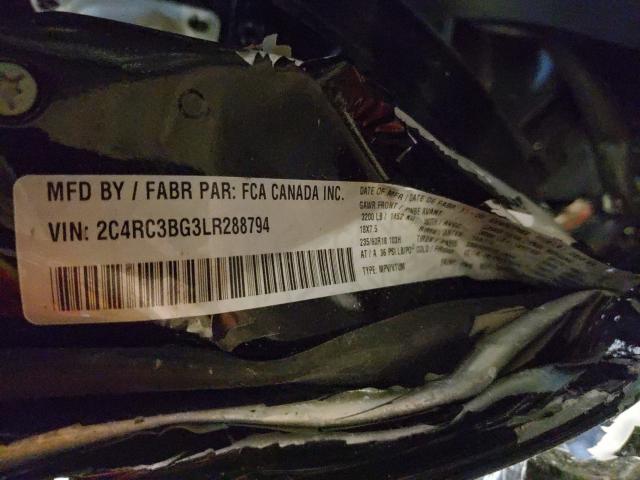 2C4RC3BG3LR288794 - 2020 CHRYSLER PACIFICA TOURING L BLACK photo 10