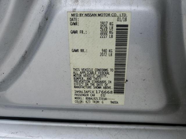 1N4AL3AP5JC176668 - 2018 NISSAN ALTIMA 2.5 SILVER photo 12