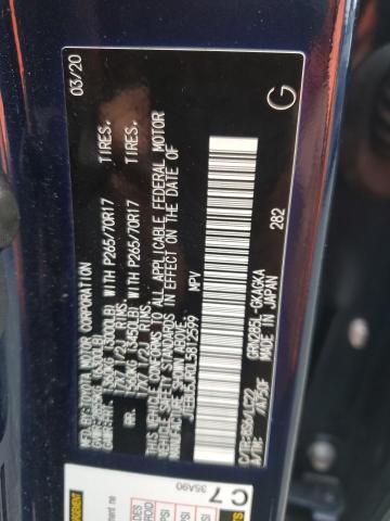 JTEBU5JR0L5812599 - 2020 TOYOTA 4RUNNER SR5/SR5 PREMIUM 蓝色 照片 12