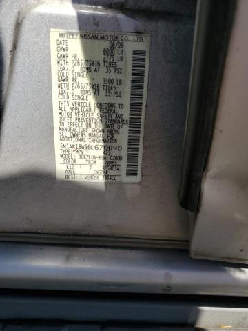 5N1AR18W56C670090 - 2006 NISSAN PATHFINDER LE 银色 照片 12