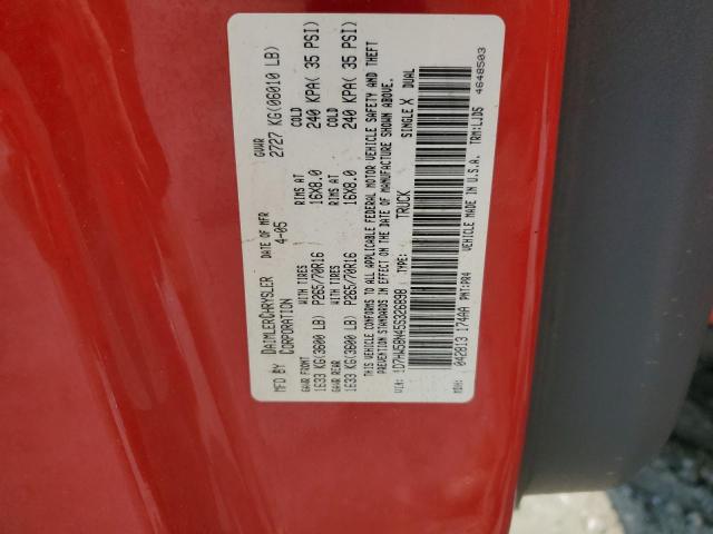 1D7HW58N45S326898 - 2005 DODGE DAKOTA QUAD LARAMIE RED photo 13