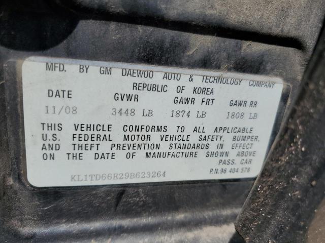 KL1TD66E29B623264 - 2009 CHEVROLET AVEO LS 黑色 照片 12