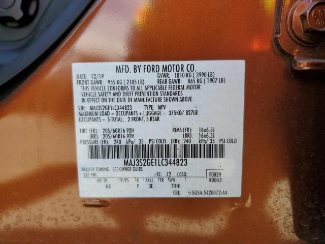 MAJ3S2GE1LC344823 - 2020 FORD ECOSPORT SE 橙色 照片 13