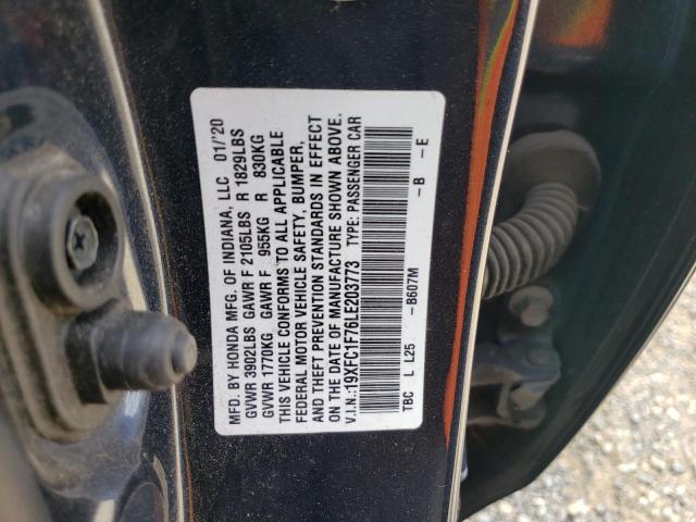 19XFC1F76LE203773 - 2020 HONDA CIVIC EXL ლურჯი ფოტო 13