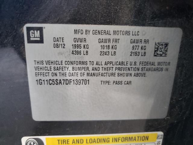 1G11C5SA7DF139701 - 2013 CHEVROLET MALIBU 1LT 灰色 照片 12