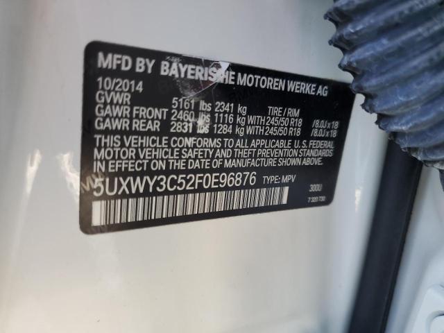 5UXWY3C52F0E96876 - 2015 BMW X3 XDRIVE28D WHITE photo 13